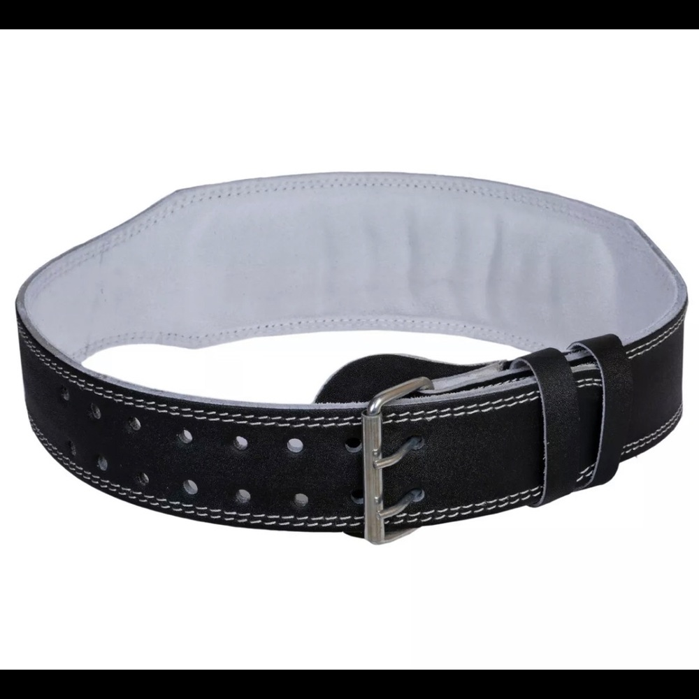 Leather weightlifting belt black and brown